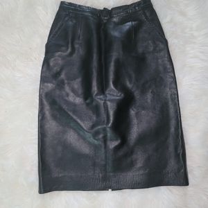 Vintage Handmade Italian Leather Skirt